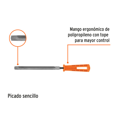 Lima triángular 8' para machete, 36 dpp, con mango, TRUPER | LTR-8M | 10922