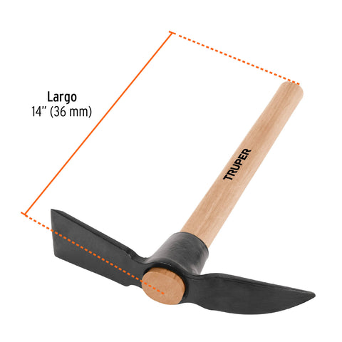 Talacho-pico, mango de madera 14', Truper | TJA-2 | 10927
