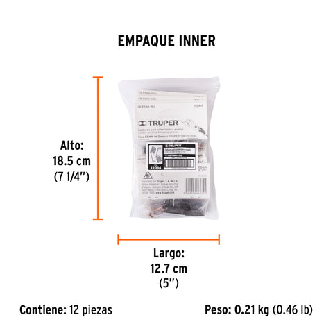 Bolsa con 2 carbones de repuesto para ESMA-9N2, TRUPER | CB-ESMA-9N2 | 11064