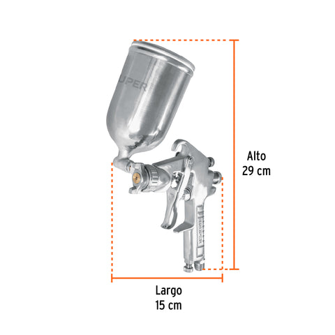 Pistola para pintar LVMP vaso aluminio, 1.4 mm, TRUPER | PIPI-420 | 11095