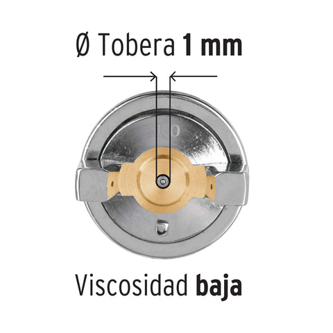 Pistola p/retoque gravedad HVLP vaso plástico, 1 mm, Truper | PIPI-410 | 11097