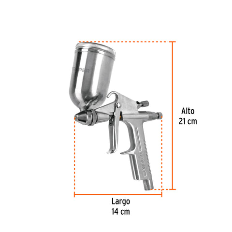 Pistola para retoque LVMP vaso aluminio, 0.5 mm, TRUPER | PIPI-400 | 11098