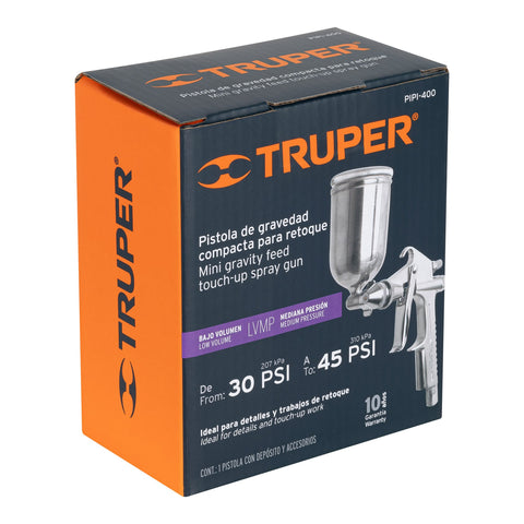 Pistola para retoque LVMP vaso aluminio, 0.5 mm, TRUPER | PIPI-400 | 11098