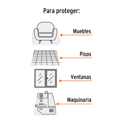 Plastiprotector 5 x 2 m, uso rudo, Truper | PLAP-10R | 11108