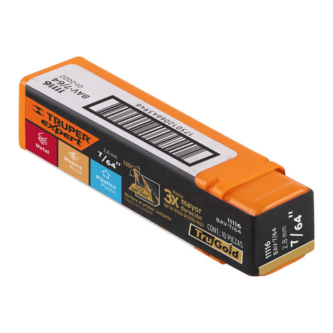 Broca HSS 7/64' Trugold para metal, Truper Expert | BAV-7/64 | 11116