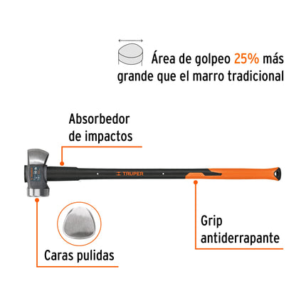 Marro demoledor 10 lb, mango fibra de vidrio 36', Truper | MD-10FX | 11135