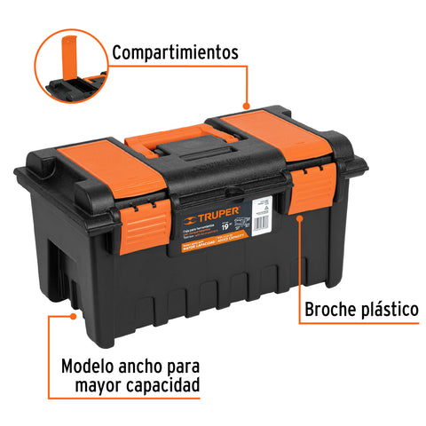 Caja para herramienta de 19' con compartimentos, TRUPER | CHA-19NC | 11143