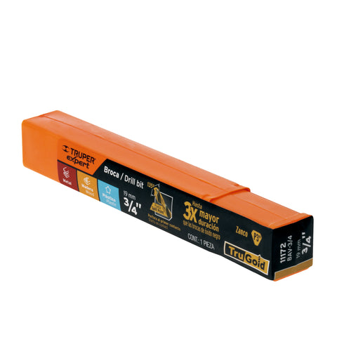 Broca HSS 3/4' Trugold para metal, Truper Expert | BAV-3/4 | 11172