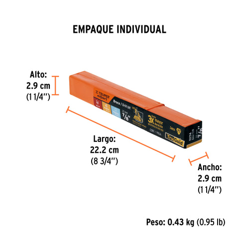 Broca HSS 7/8' Trugold para metal, Truper Expert | BAV-7/8 | 11174