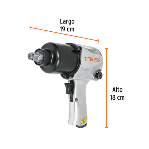 Llave (pistola) de impacto neumática 1/2', ind, TRUPER | TPN-734H-2 | 11187