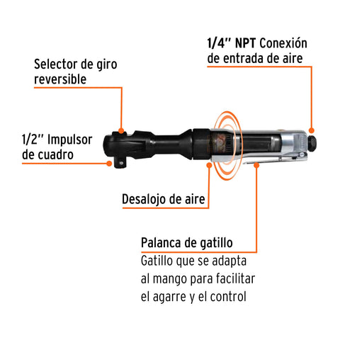 Matraca de impacto neumática 1/2', Truper | TPN-886H-2 | 11189