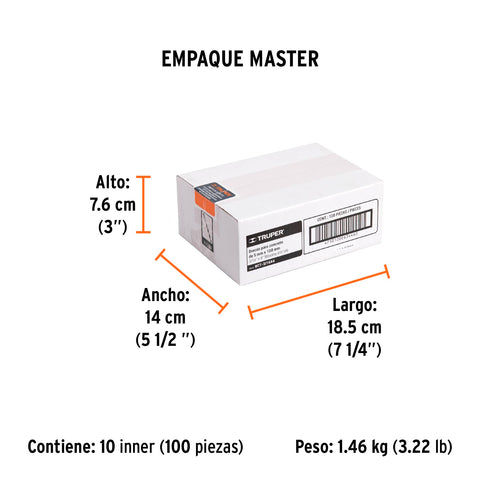 Broca para concreto de 3/16 x 4', Truper | BCT-3/16X4 | 11200