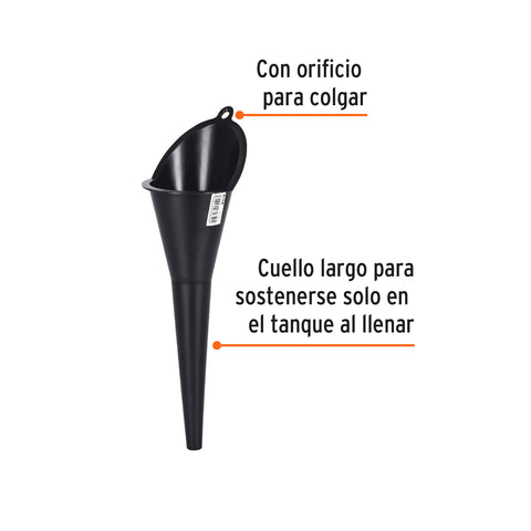 Embudo plástico 250 ml, cuello rígido, Truper | EMB-25 | 11205