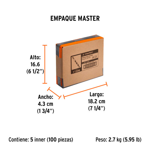Broca para concreto de 1/4 x 6', Truper | BCT-1/4X6 | 11206