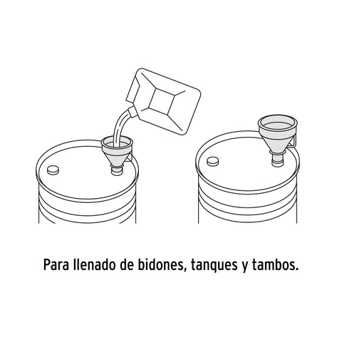 Embudo plástico 500 ml, cuello flexible con filtro, Truper | EMB-50 | 11207