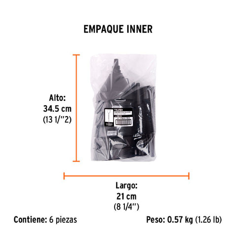 Embudo plástico 500 ml, cuello flexible con filtro, Truper | EMB-50 | 11207