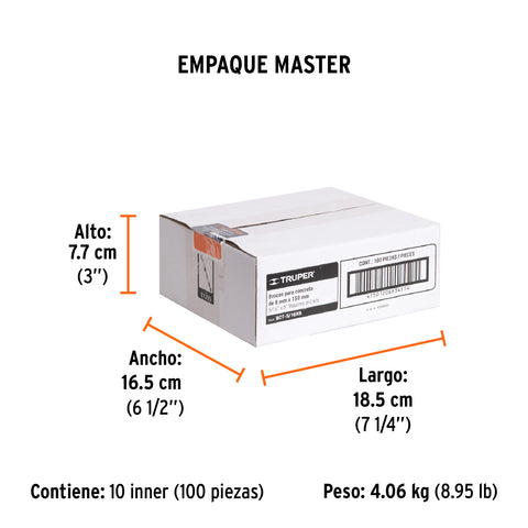Broca para concreto de 5/16 x 6', Truper | BCT-5/16X6 | 11215