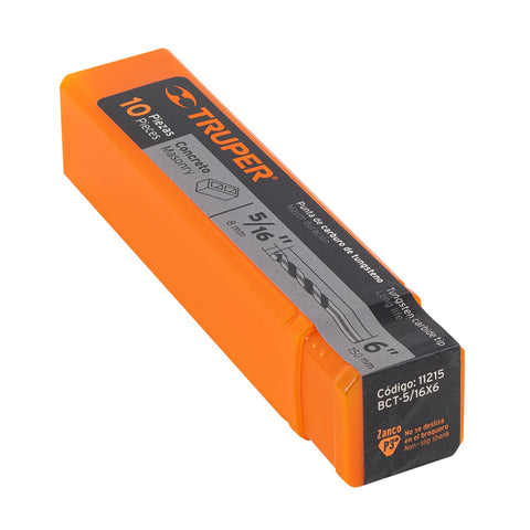 Broca para concreto de 5/16 x 6', Truper | BCT-5/16X6 | 11215