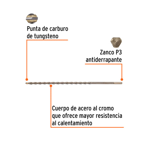 Broca para concreto de 5/16 x 12', Truper | BCT-5/16X12 | 11218