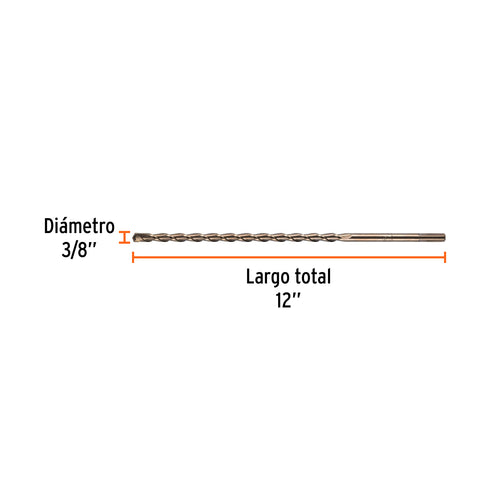 Broca para concreto de 3/8 x 12', Truper | BCT-3/8X12 | 11227