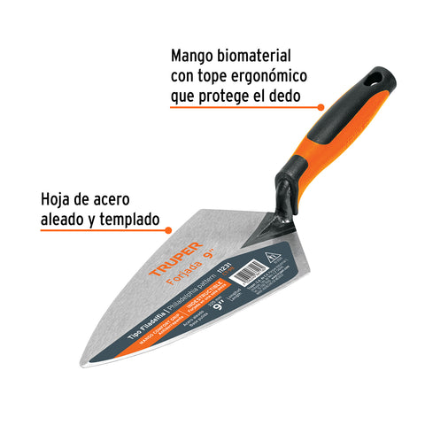 Cuchara para albañil 9' forjada tipo Filadelfia, mgo Comfort | CT-9B | 11231