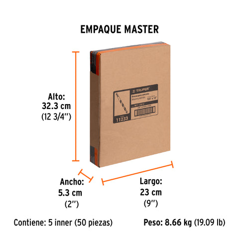 Broca para concreto de 1/2 x 12', Truper | BCT-1/2X12 | 11233
