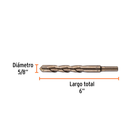 Broca para concreto de 5/8 x 6', Truper | BCT-5/8X6 | 11236