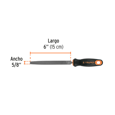 Lima plana muza 6' con mango doble inyección, TRUPER | LPM-6T | 11238