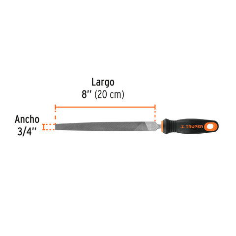 Lima plana muza 8' con mango doble inyección, TRUPER | LPM-8T | 11240