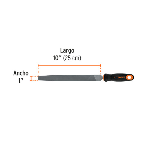 Lima plana muza 10' con mango doble inyección, TRUPER | LPM-10T | 11241