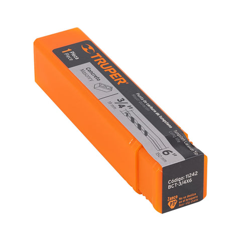 Broca para concreto de 3/4 x 6', Truper | BCT-3/4X6 | 11242