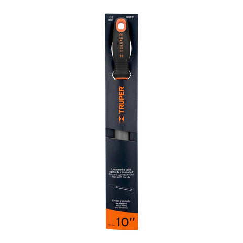 Lima media caña bastarda 10' mango doble inyección, TRUPER | LMCB-10T | 11243