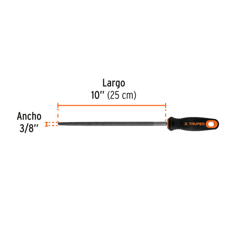 Lima redonda bastarda 10' con mango doble inyección, TRUPER | LRB-10T | 11244