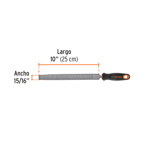 Lima escofina 10' con mango doble inyección, TRUPER | LES-10T | 11246
