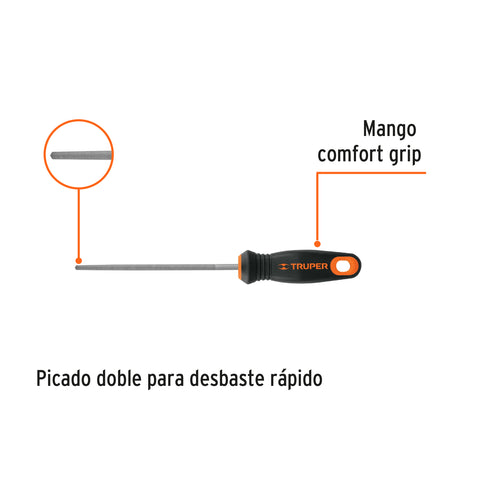 Lima redonda muza 6' con mango doble inyección, TRUPER | LRM-6T | 11247