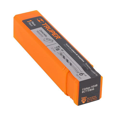 Broca para concreto de 7/8 x 6', Truper | BCT-7/8X6 | 11248