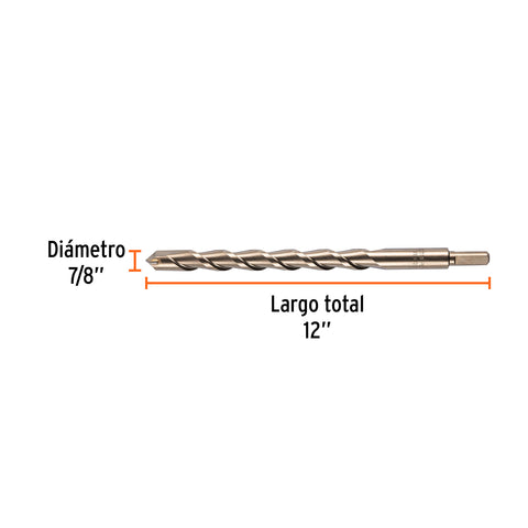Broca para concreto de 7/8 x 12', Truper | BCT-7/8X12 | 11251