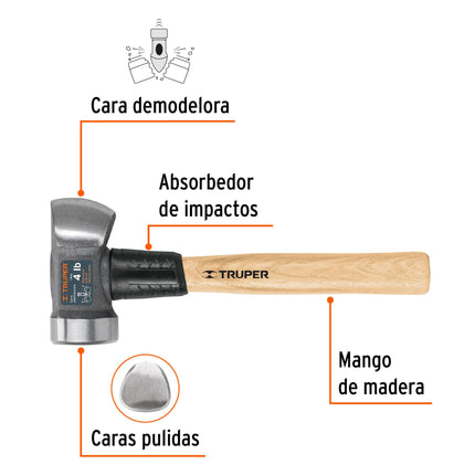 Marro demoledor 4 lb, mango 12', Truper | MD-4HX | 11256