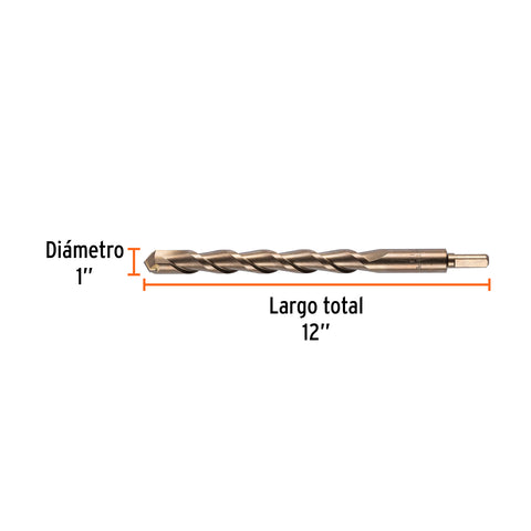 Broca para concreto de 1 x 12', Truper | BCT-1X12 | 11257