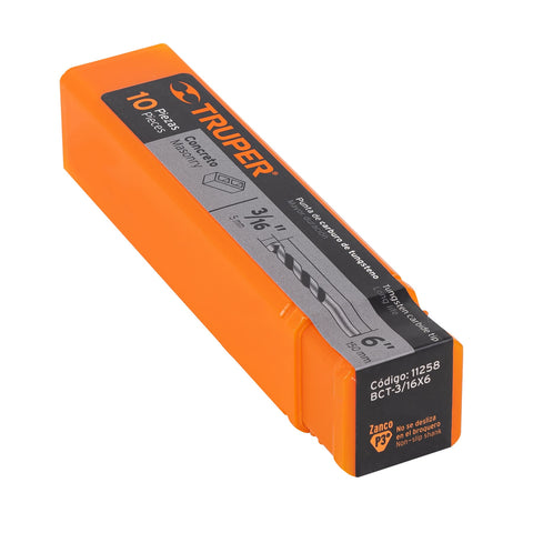 Broca para concreto de 3/16 x 6', Truper | BCT-3/16X6 | 11258