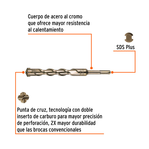 Broca SDS Plus 7/8 x 8', Truper | BS-7/8X8 | 11268