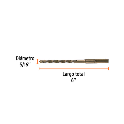 Broca SDS Plus 5/16 x 6', Truper | BS-5/16X6 | 11269
