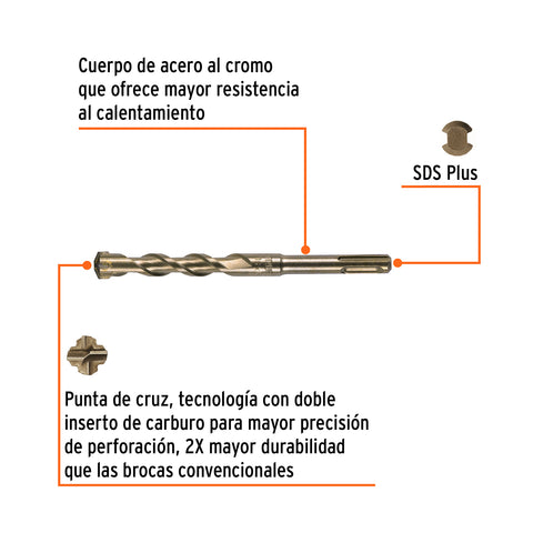 Broca SDS Plus 9/16 x 6', Truper | BS-9/16X6 | 11273