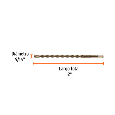 Broca SDS Plus 9/16 x 12', Truper | BS-9/16X12 | 11274