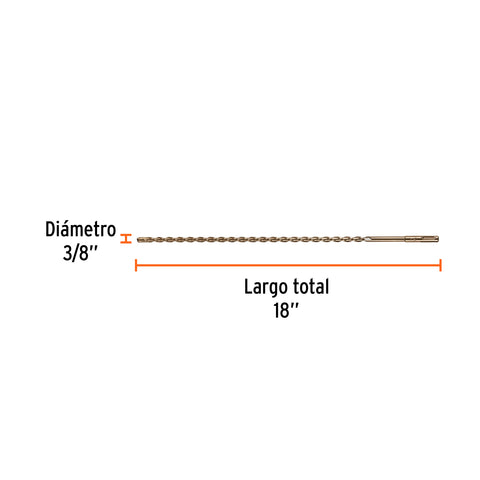 Broca SDS Plus 3/8 x 18', Truper | BS-3/8X18 | 11277