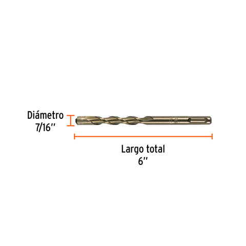 Broca SDS Plus 7/16 x 6', Truper | BS-7/16X6 | 11278