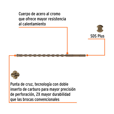 Broca SDS Plus 1/2 x 12', Truper | BS-1/2X12 | 11281