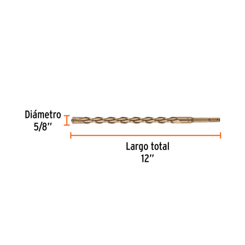 Broca SDS Plus 5/8 x 12', Truper | BS-5/8X12 | 11285