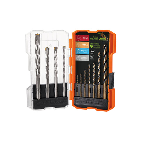 Juego de 11 brocas para metal y concreto en estuche, Truper | JBAC-11 | 11335