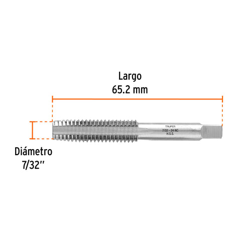 Machuelo semicónico 7/32' x 24 cuerda gruesa, Truper | MT-7/32X24 | 11419
